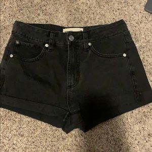 black jean shorts
